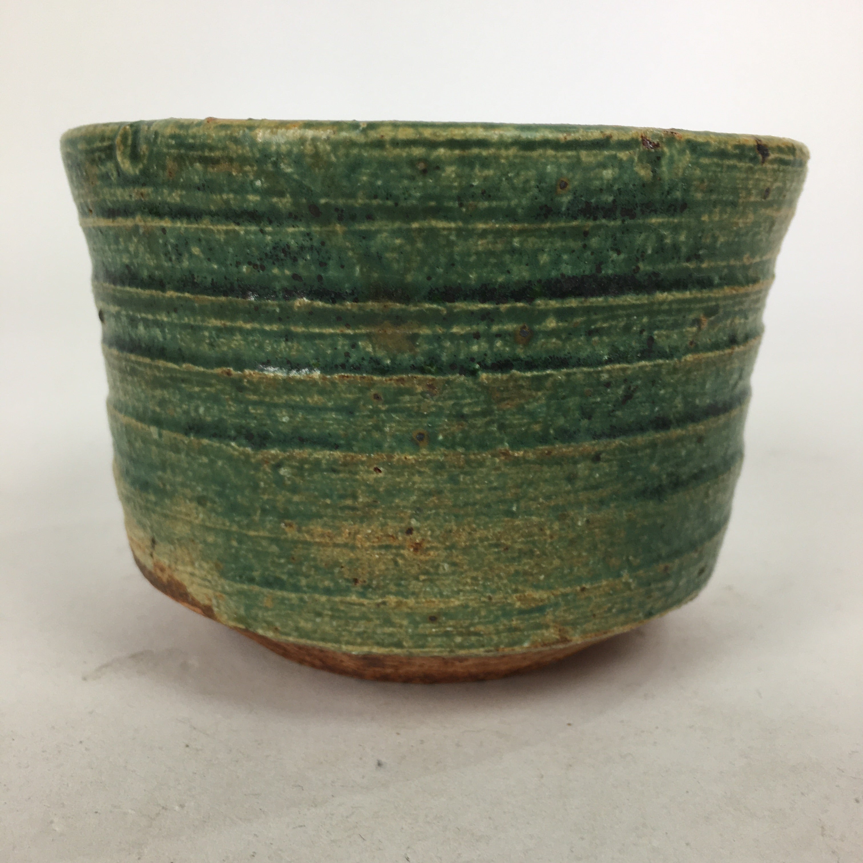 Japanese Ceramic Mino Ware Tea Ceremony Green Tea Bowl Vtg Chawan GTB870
