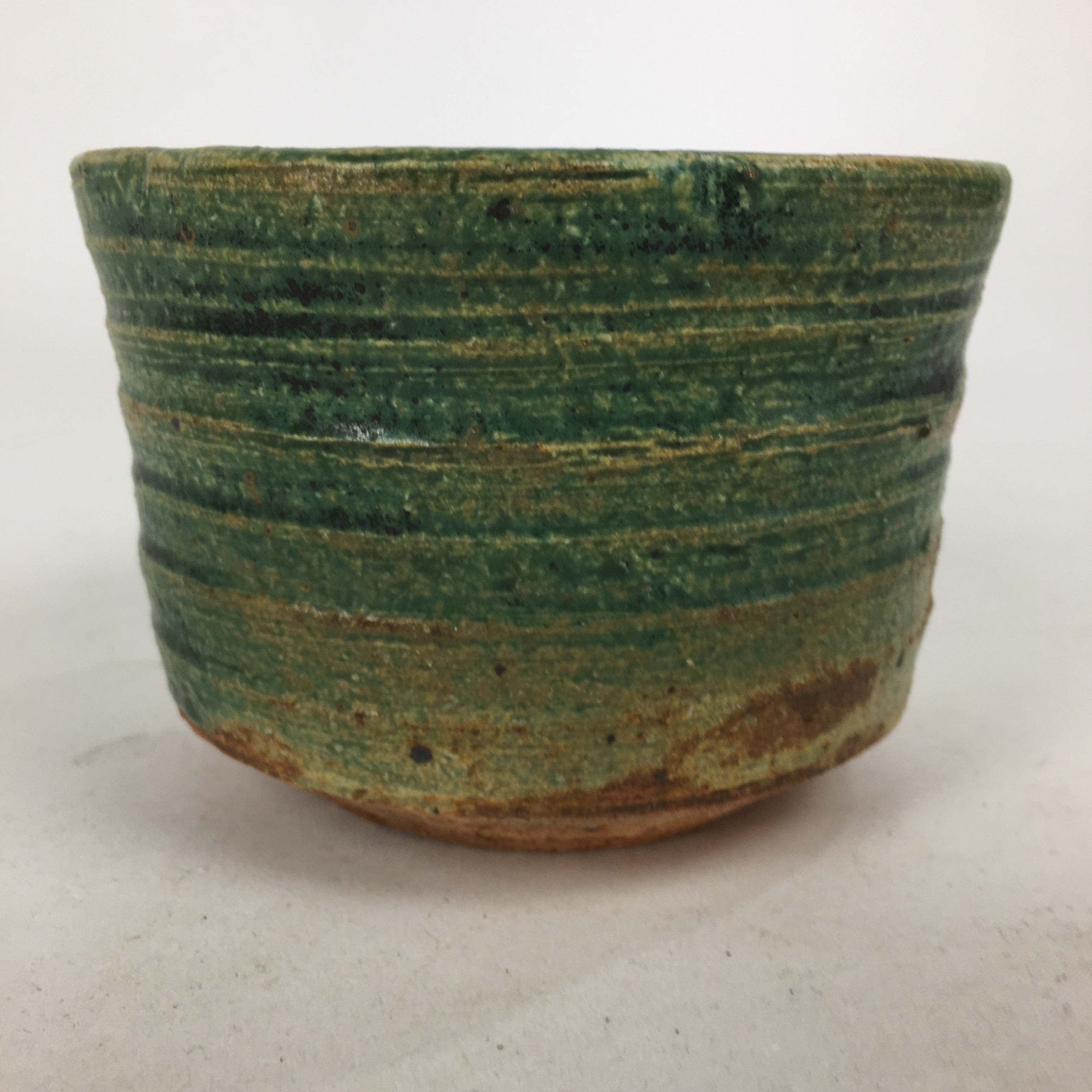 Japanese Ceramic Mino Ware Tea Ceremony Green Tea Bowl Vtg Chawan GTB870