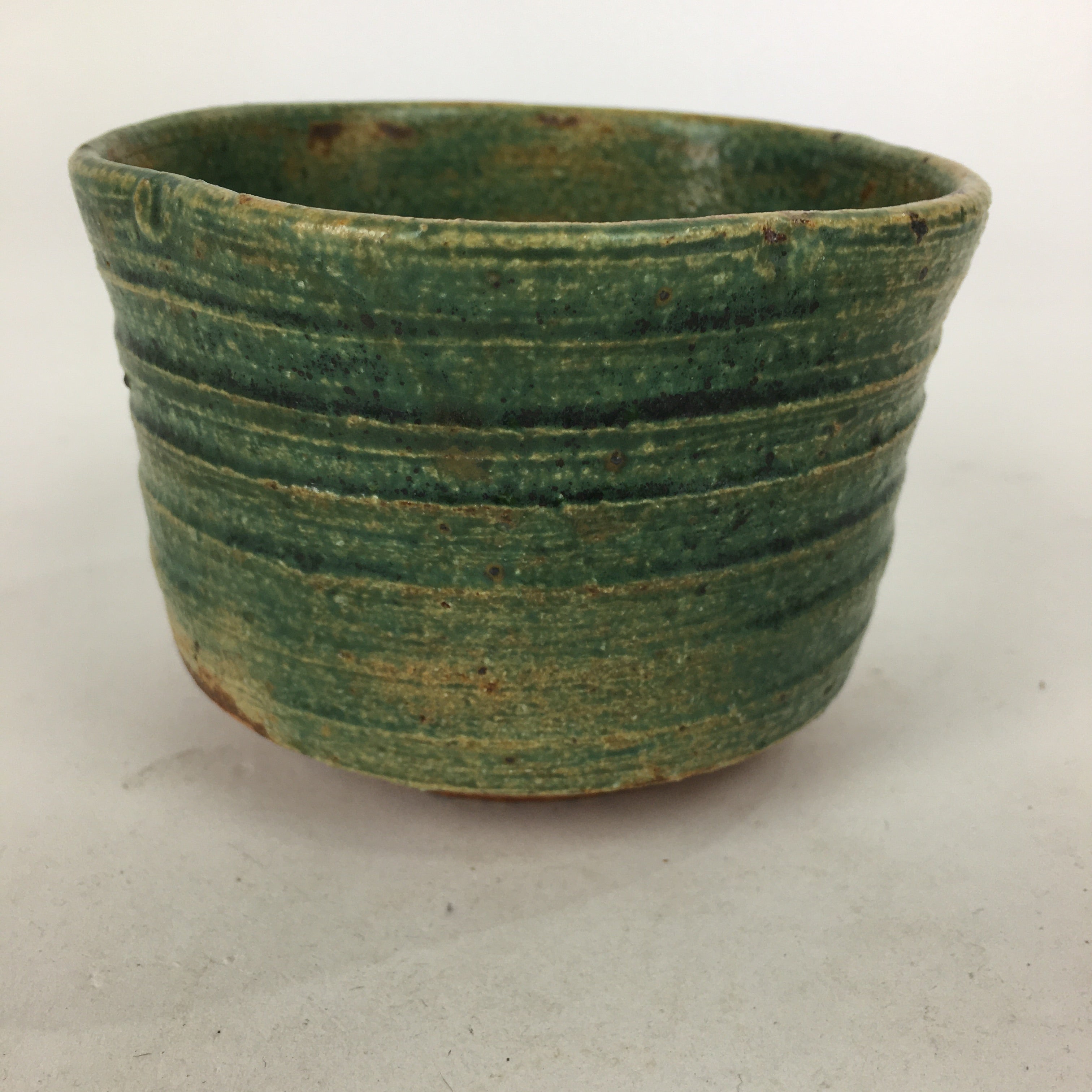 Japanese Ceramic Mino Ware Tea Ceremony Green Tea Bowl Vtg Chawan GTB870
