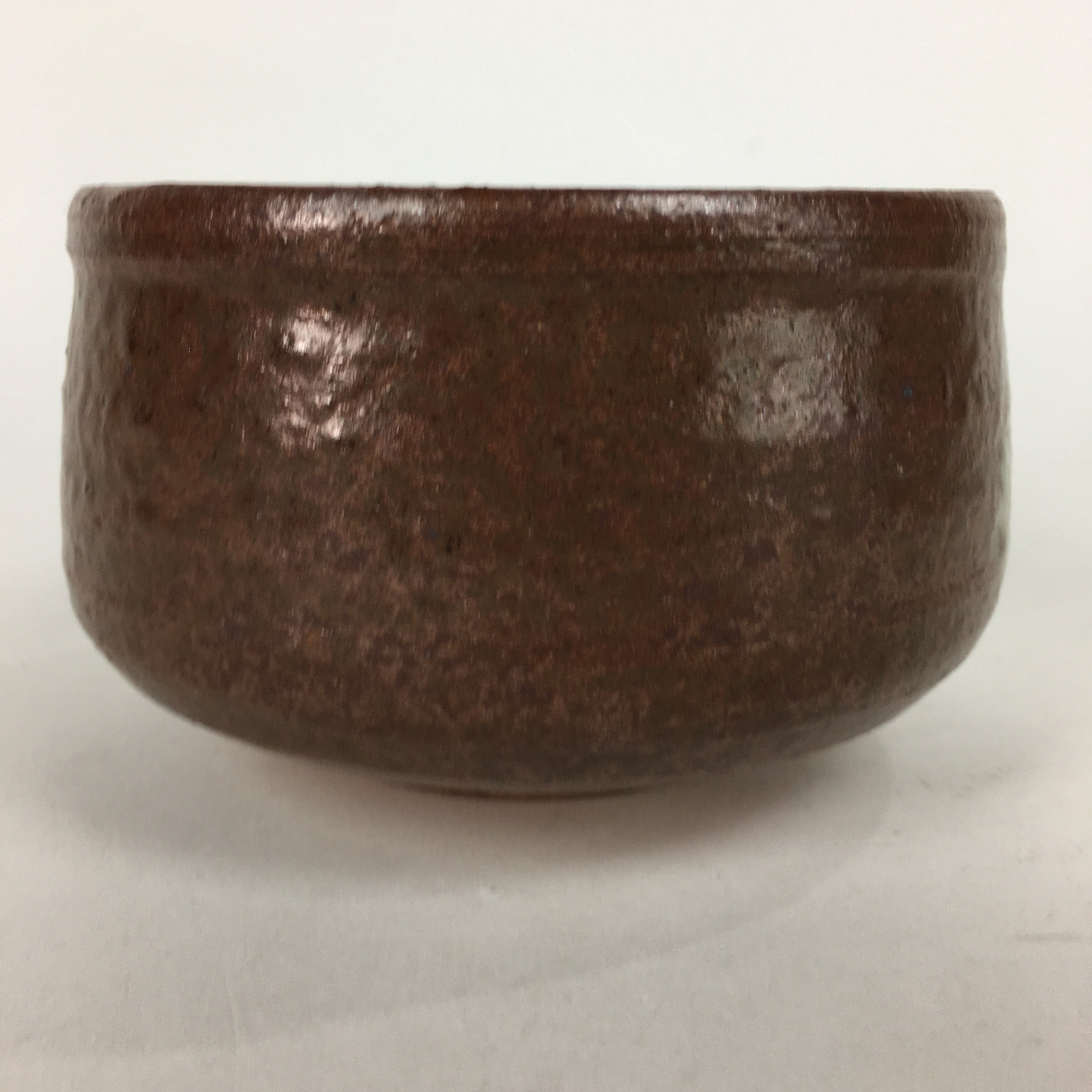 Japanese Ceramic Mino ware Tea Ceremony Bowl Vtg Chawan Brown Pottery GTB750