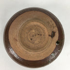 Japanese Ceramic Mino ware Tea Ceremony Bowl Vtg Chawan Brown Pottery GTB750
