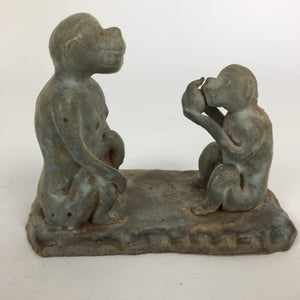 Japanese Ceramic Monkey Family Art Figurine Statue Handicraft Okimono BD761