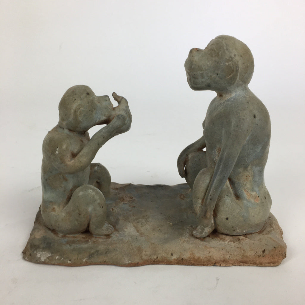 Japanese Ceramic Monkey Family Art Figurine Statue Handicraft Okimono BD761