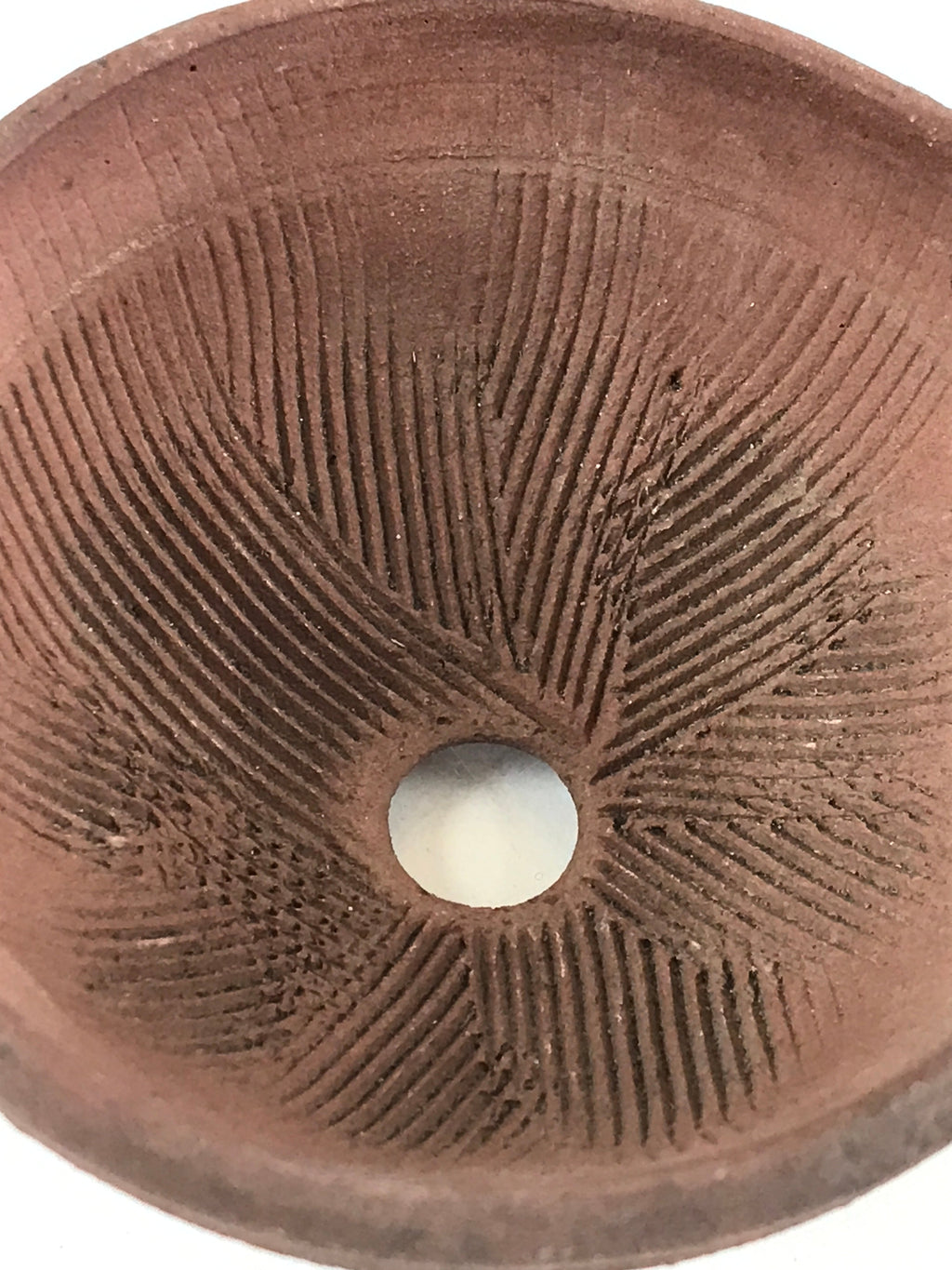 Japanese Ceramic Mortar With Hole Wasabi Ginger Spices Vtg Flower Pot Brown PY26