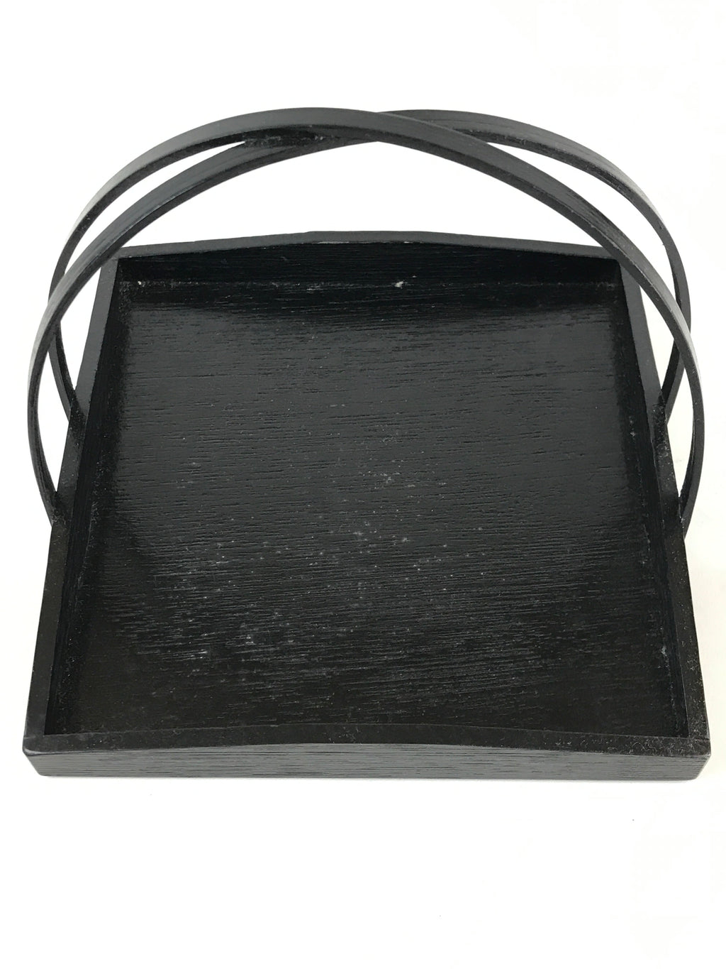 Japanese Ceramic Mosquito Coil Holder And Wooded Tray Vtg Iron Glaze PX629