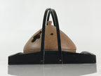Japanese Ceramic Mosquito Coil Holder And Wooded Tray Vtg Iron Glaze PX629