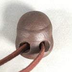 Japanese Ceramic Netsuke Kimono Accessory Vtg Okame Mask Toggle Cord JK61