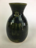 Japanese Ceramic Oribe Ware Flower Vase Vtg Kabin Pottery Ikebana FV909