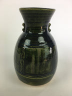 Japanese Ceramic Oribe Ware Flower Vase Vtg Kabin Pottery Ikebana FV909