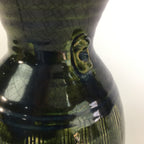 Japanese Ceramic Oribe Ware Flower Vase Vtg Kabin Pottery Ikebana FV909