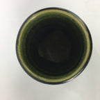Japanese Ceramic Oribe Ware Flower Vase Vtg Kabin Pottery Ikebana FV909