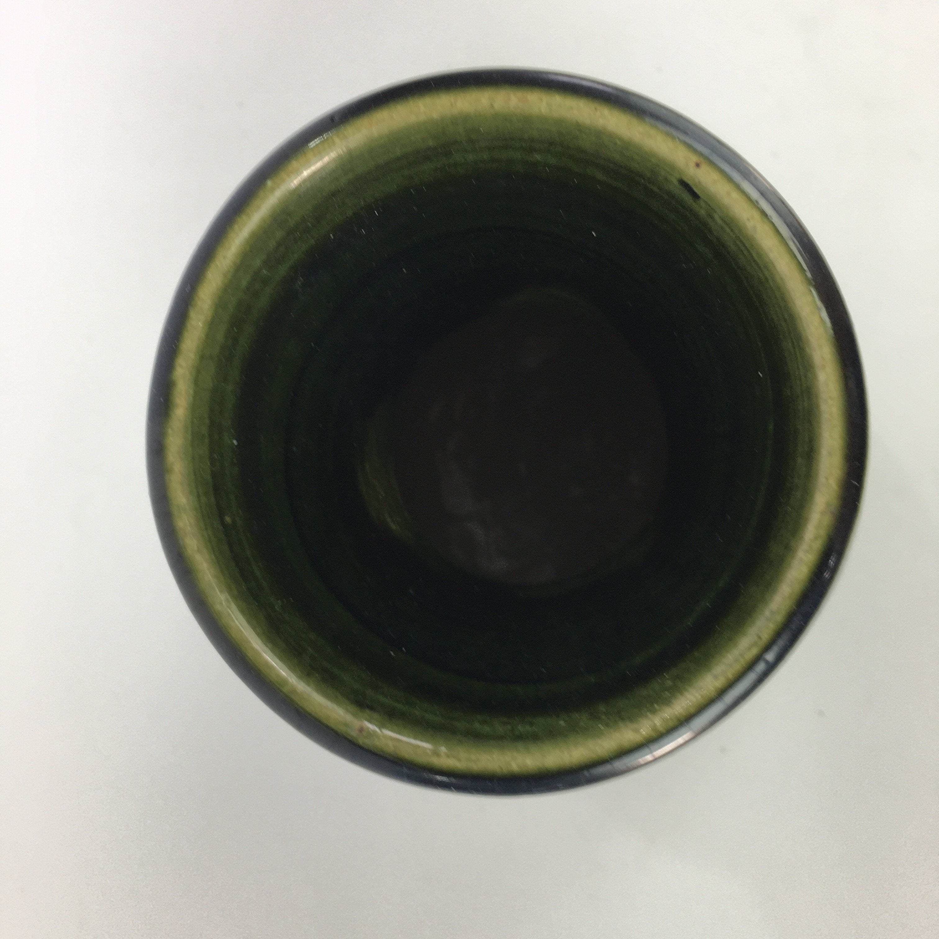 Japanese Ceramic Oribe Ware Flower Vase Vtg Kabin Pottery Ikebana FV909