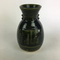 Japanese Ceramic Oribe Ware Flower Vase Vtg Kabin Pottery Ikebana FV909