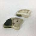 Japanese Ceramic Oribe Ware Incense Container Kogo Vtg Tea Ceremony PP745