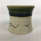 Japanese Ceramic Oribe Ware Ladle Rest Lid Stand Tea Ceremony Vtg Futaoki TG148