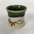 Japanese Ceramic Oribe Ware Ladle Rest Lid Stand Tea Ceremony Vtg Futaoki TG148