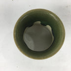 Japanese Ceramic Oribe Ware Ladle Rest Lid Stand Tea Ceremony Vtg Futaoki TG149