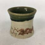 Japanese Ceramic Oribe Ware Ladle Rest Lid Stand Tea Ceremony Vtg Futaoki TG149