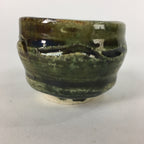 Japanese Ceramic Oribe Ware Sake Cup Vtg Guinomi Ochoko Green Glaze GU967