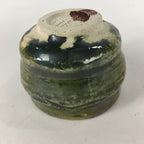 Japanese Ceramic Oribe Ware Sake Cup Vtg Guinomi Ochoko Green Glaze GU967