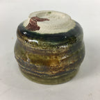 Japanese Ceramic Oribe Ware Sake Cup Vtg Guinomi Ochoko Green Glaze GU967