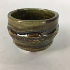 Japanese Ceramic Oribe Ware Sake Cup Vtg Guinomi Ochoko Green Glaze GU967