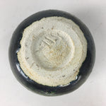 Japanese Ceramic Oribe Ware Sake Cup Vtg Guinomi Ochoko Green Glaze GU968