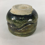 Japanese Ceramic Oribe Ware Sake Cup Vtg Guinomi Ochoko Green Glaze GU968