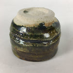 Japanese Ceramic Oribe Ware Sake Cup Vtg Guinomi Ochoko Green Glaze GU969