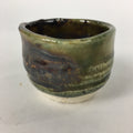 Japanese Ceramic Oribe Ware Sake Cup Vtg Guinomi Ochoko Green Glaze GU969