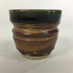 Japanese Ceramic Oribe Ware Sake Cup Vtg Guinomi Ochoko Green Glaze GU973