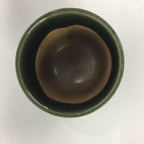 Japanese Ceramic Oribe Ware Sake Cup Vtg Guinomi Ochoko Green Glaze GU973