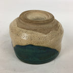Japanese Ceramic Oribe Ware Small Bowl Vtg Pottery Green Glaze Kobachi PP846