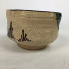 Japanese Ceramic Oribe Ware Small Bowl Vtg Pottery Green Glaze Kobachi PP846