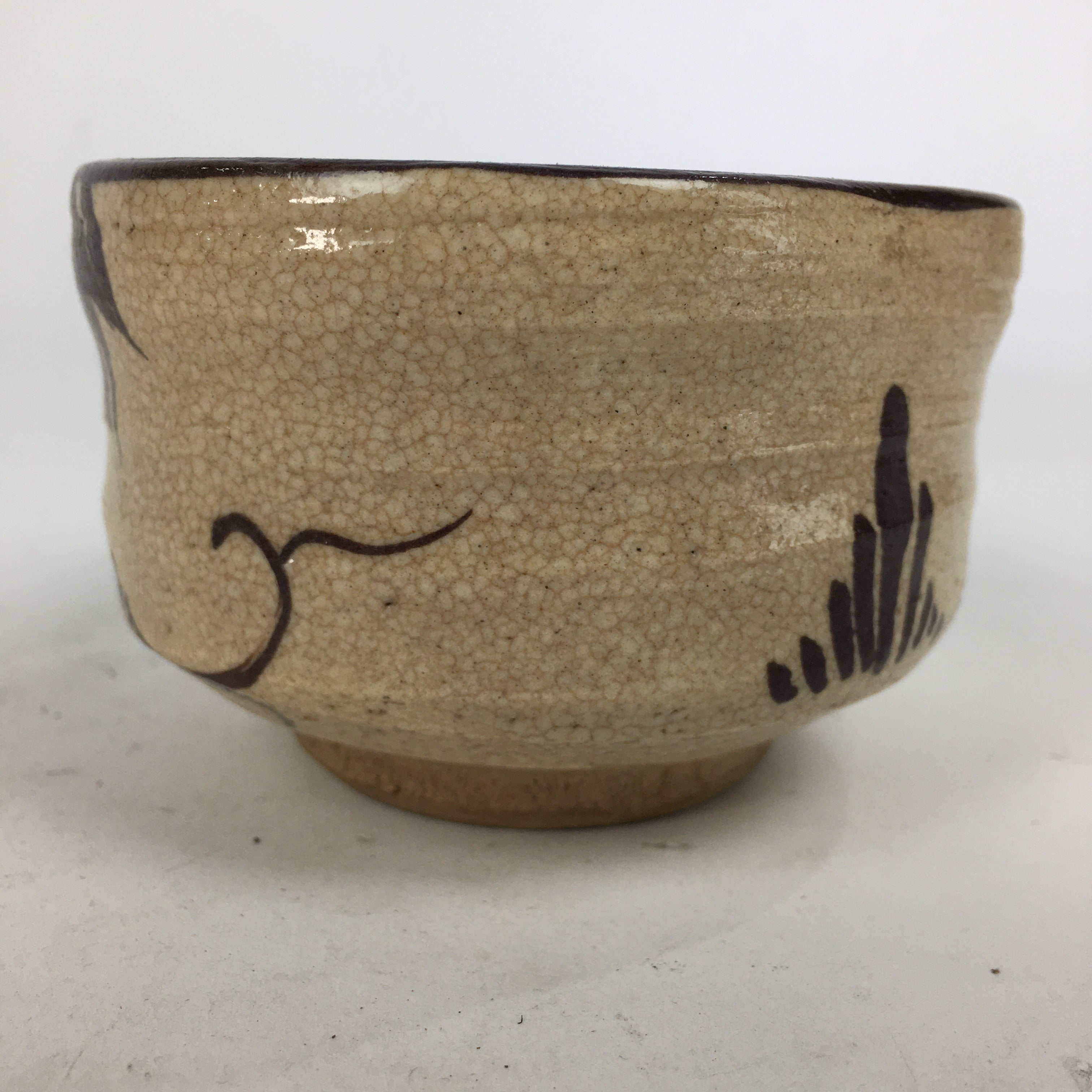 Japanese Ceramic Oribe Ware Small Bowl Vtg Pottery Green Glaze Kobachi PP846