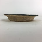 Japanese Ceramic Oribe Ware Small Plate Vtg Pottery Green Glaze Round Kozara PP7
