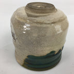 Japanese Ceramic Oribe Ware Tea Ceremony Bowl Vtg Green Matcha Chawan GTB781