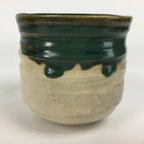 Japanese Ceramic Oribe Ware Tea Ceremony Bowl Vtg Green Matcha Chawan GTB781
