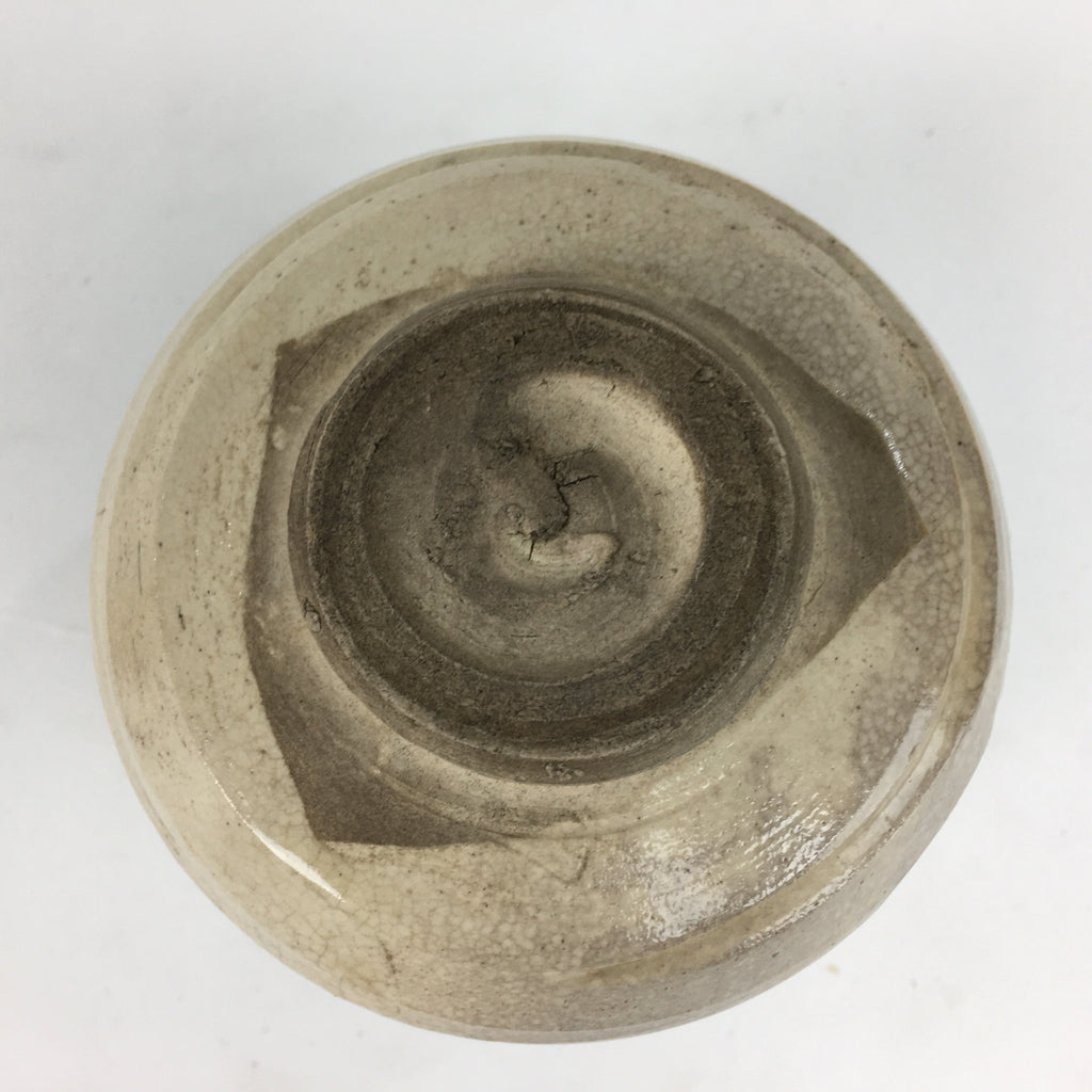 Japanese Ceramic Oribe Ware Tea Ceremony Bowl Vtg Green Matcha Chawan GTB781
