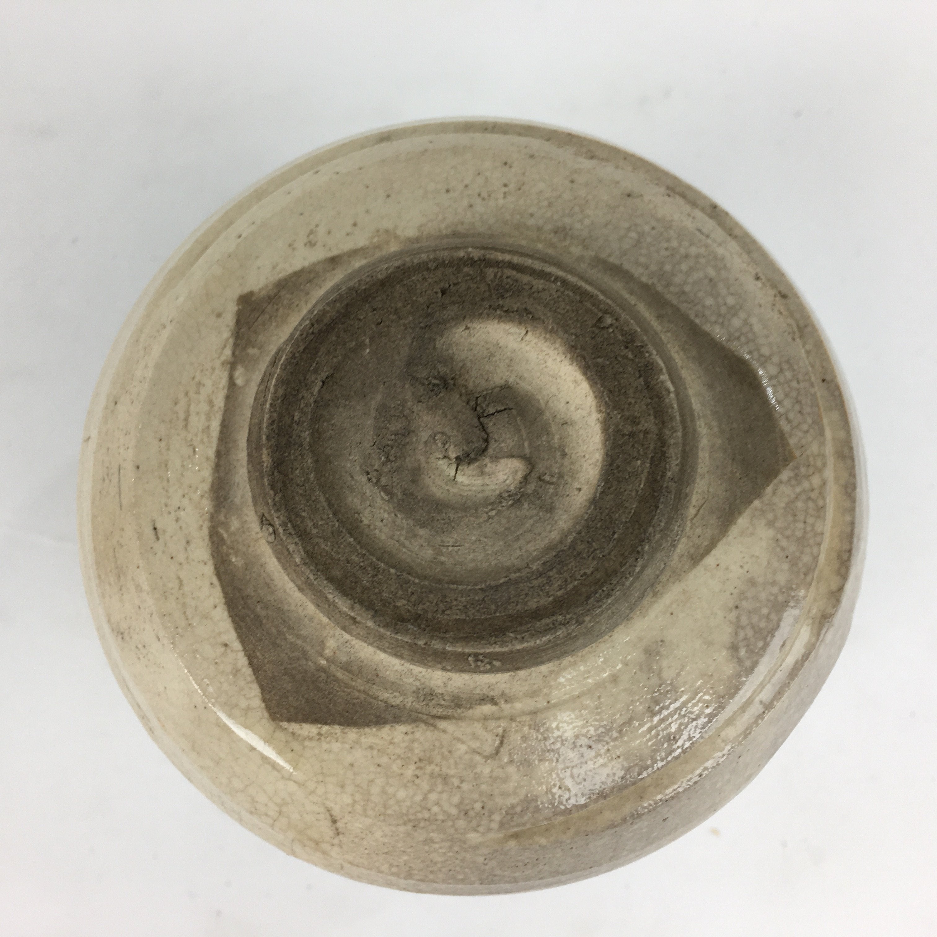 Japanese Ceramic Oribe Ware Tea Ceremony Bowl Vtg Green Matcha Chawan GTB781