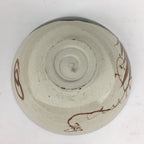 Japanese Ceramic Oribe Ware Tea Ceremony Bowl Vtg Green White Chawan GTB773