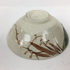 Japanese Ceramic Oribe Ware Tea Ceremony Bowl Vtg Green White Chawan GTB773