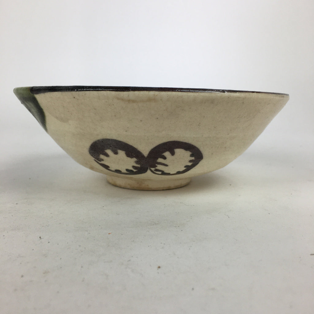 Japanese Ceramic Oribe Ware Tea Ceremony Green Tea Bowl Vtg Chawan GTB880