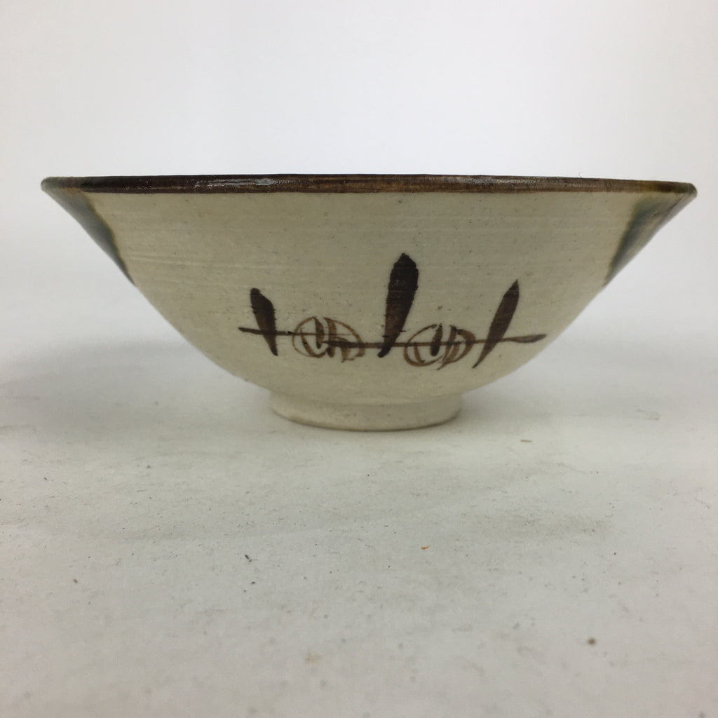 Japanese Ceramic Oribe Ware Tea Ceremony Green Tea Bowl Vtg Chawan GTB881