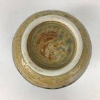 Japanese Ceramic Oribe Ware Teacup Yunomi Vtg Green Yellow Pottery Sencha TC233