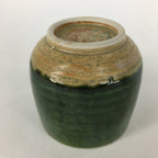 Japanese Ceramic Oribe Ware Teacup Yunomi Vtg Green Yellow Pottery Sencha TC233