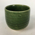 Japanese Ceramic Oribe Ware Teacup Yunomi Vtg Green Yellow Pottery Sencha TC234