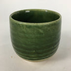Japanese Ceramic Oribe Ware Teacup Yunomi Vtg Green Yellow Pottery Sencha TC234