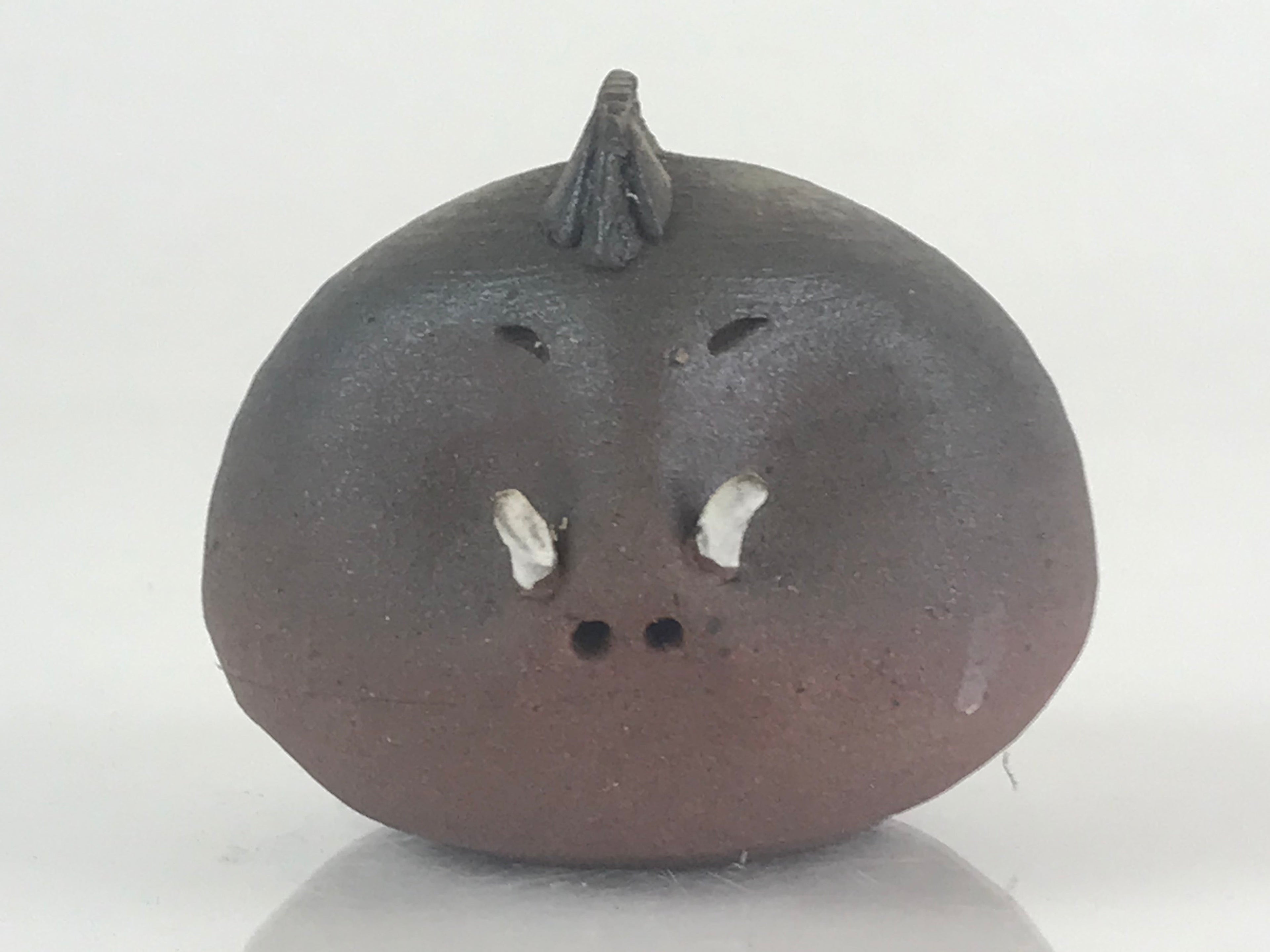 Japanese Ceramic Ornament Boar Vtg Blue Figurine Okimono Paperweight BD828