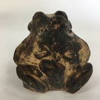 Japanese Ceramic Parent And Child Frog Statue Vtg Pottery Okimono Kaeru BD691